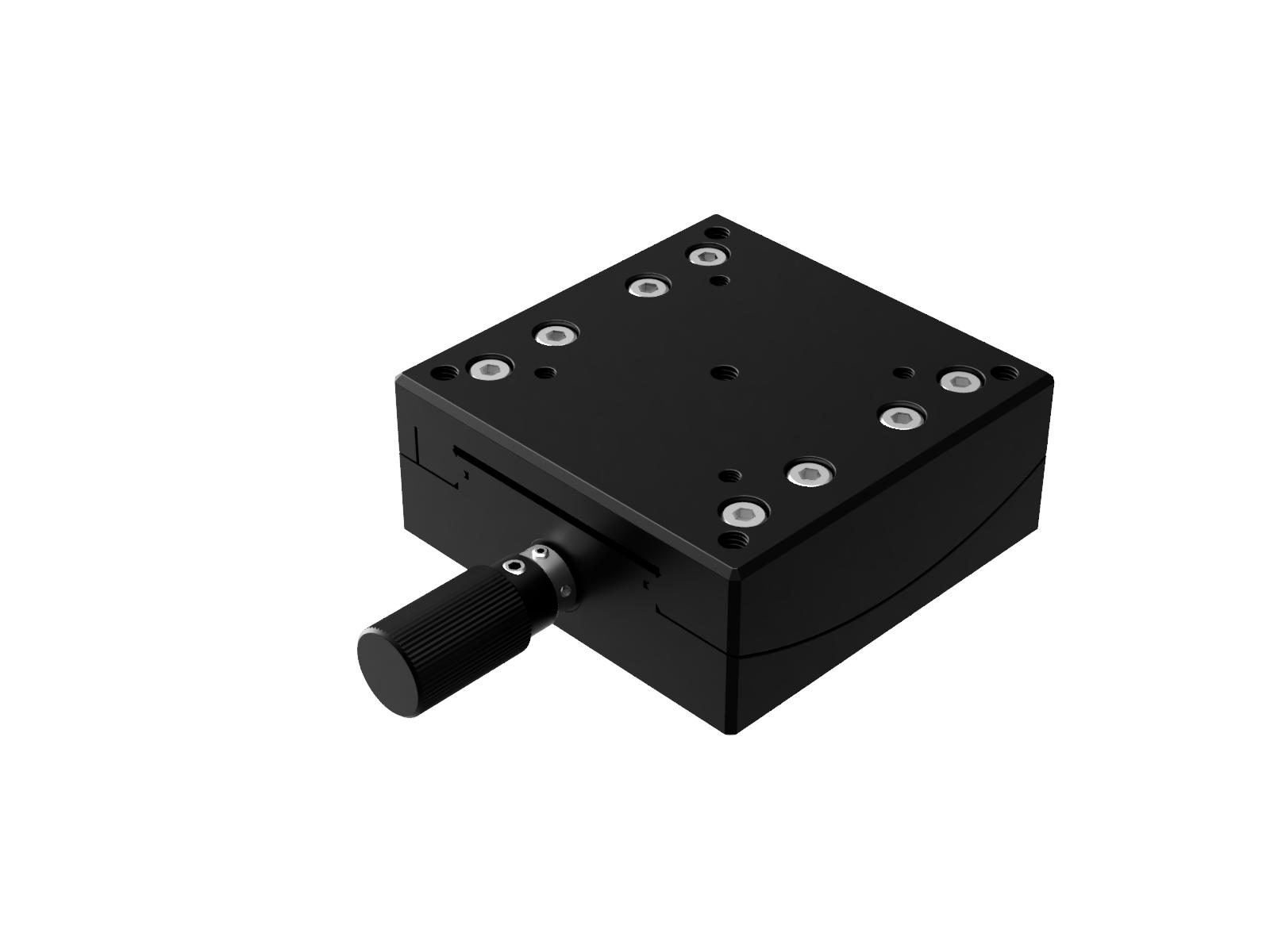 Goniometr 60X60mm, mosiężny z rowkiem V, 1-osiowy, +/-8°, wysokość osi 50mm, przekładnia ślimakowa, gwint M4 (GOHB-60A50R)