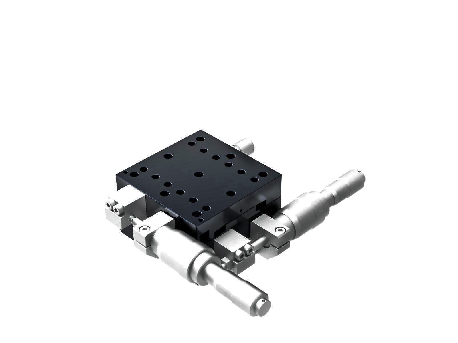 Łożysko krzyżowo-rolkowe 65X65mm, aluminiowe, stolik XY, boczny mikrometr różnicowy, +/-6.5mm, gwinty 1/4-20 — zdjęcie produktu, nr katalogowy TAM-652SDMUU