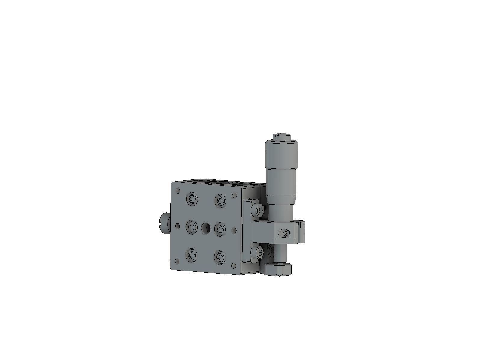 25X25mm łożysko kulkowe, aluminiowy, stolik Z (platforma/baza pionowa) z mikrometrem bocznym, +/-3mm, gwinty M2 (TADC-251SZ)