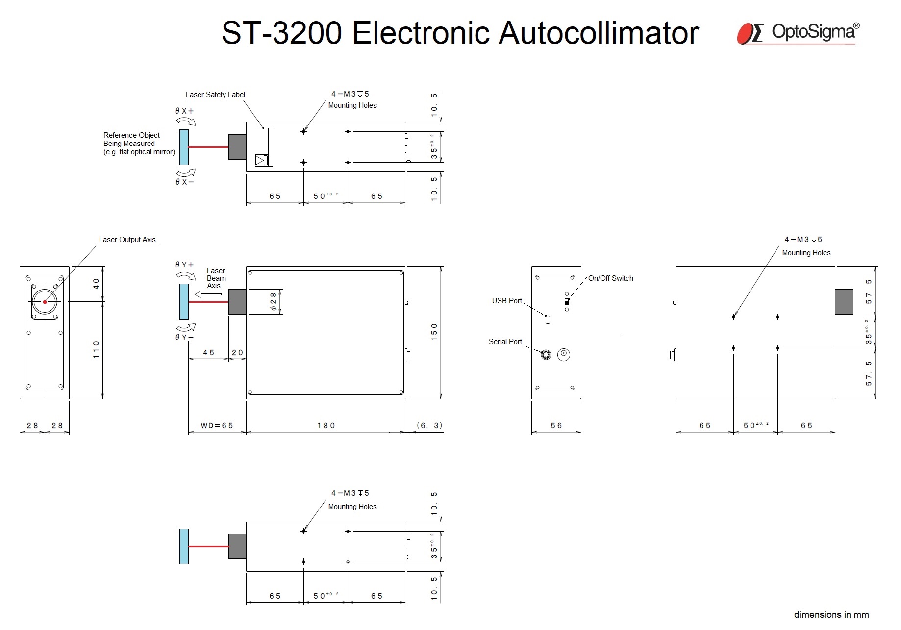 Szerokokątny autokolimator laserowy z wbudowanym kontrolerem (ST-3200)