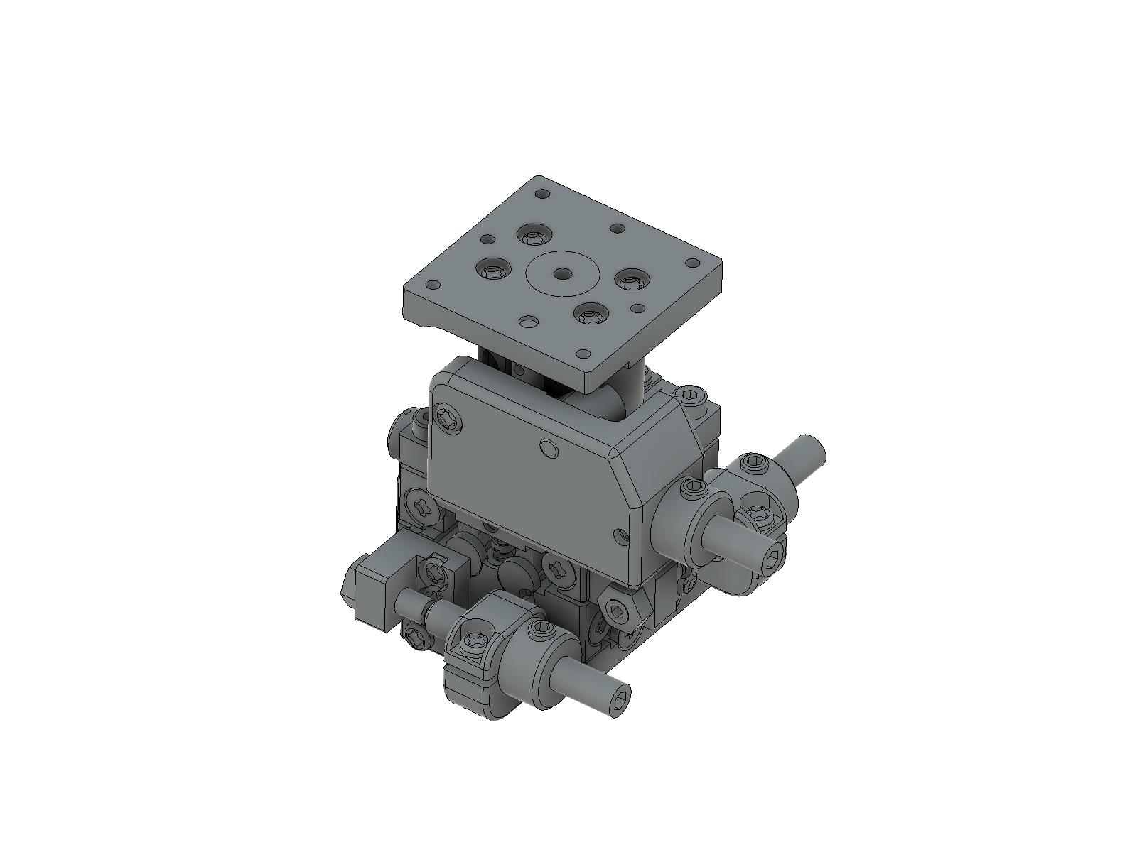 Łożysko EXC 25X25mm, stalowe, stolik XYZ, śruba sześciokątna boczna, +/-3mm, gwinty M2 — zdjęcie produktu, nr katalogowy TSD-255SFP