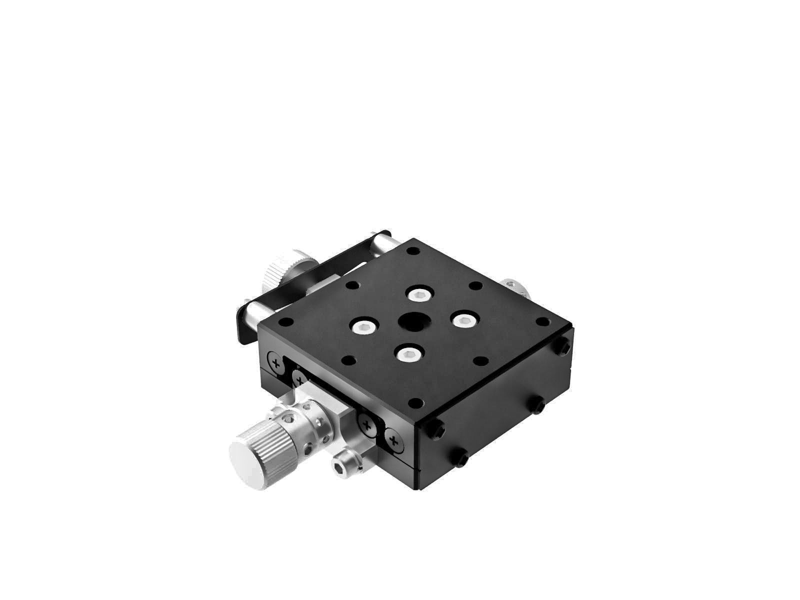Goniometr 40X40mm, łożyska EXC, 1-osiowy, +/-6 stopni, wysokość osi 75mm, praworęczny, przekładnia ślimakowa, gwint 6-32 (GOHT-40A75BRUU)