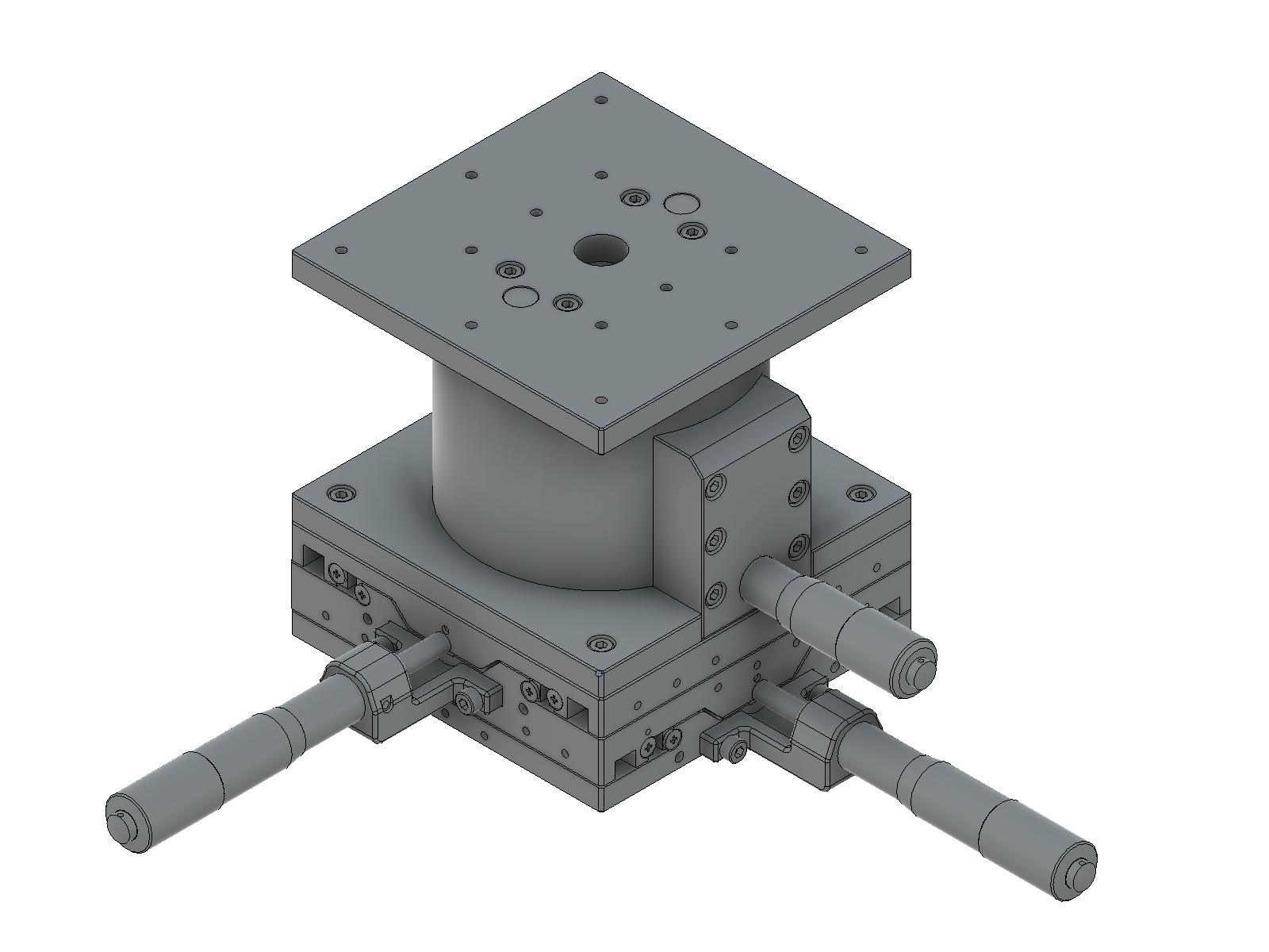 Łożysko EXC 120X120mm, stalowe, stolik XYZ, mikrometr na środku, +/-20/20/10mm, gwint M4 (TSD-1205C)