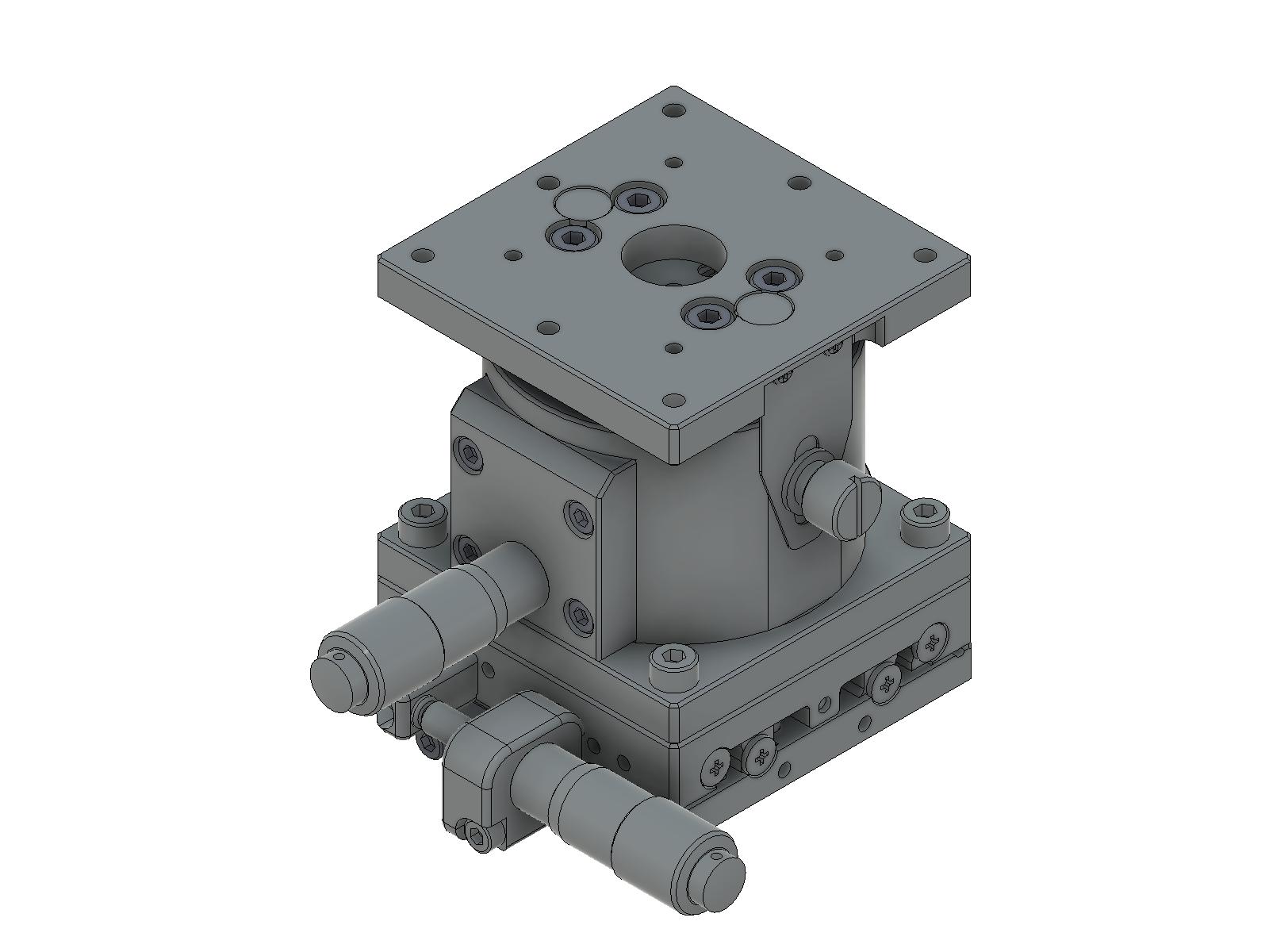 Łożysko EXC 60X60mm, stalowe, stolik osi XZ, boczny mikrometr, +/-6.5/5.0mm, gwinty M4 — zdjęcie produktu, nr katalogowy TSD-604S