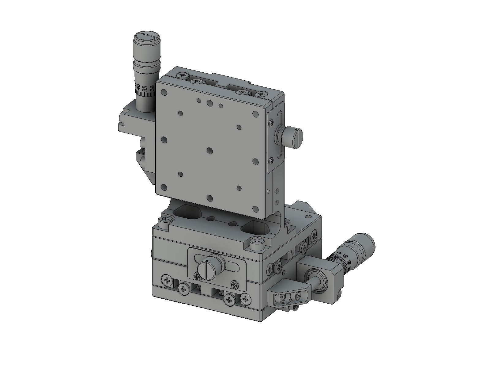 Łożysko EXC 60X60mm, kompatybilne z próżnią, ze stali nierdzewnej, (pionowa platforma) stolik o osi XYZ, mikrometr boczny, +/-6.5mm, gwinty M4 (TSDS-605SL)