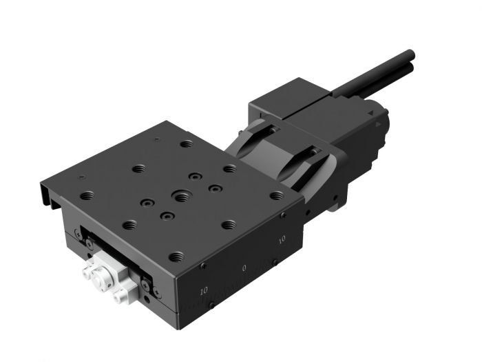 Zmotoryzowany goniometr z przedłużonym prowadzeniem osi α - silnik krokowy 2-fazowy (OSMS(RE)-65A100-INCH-M2)