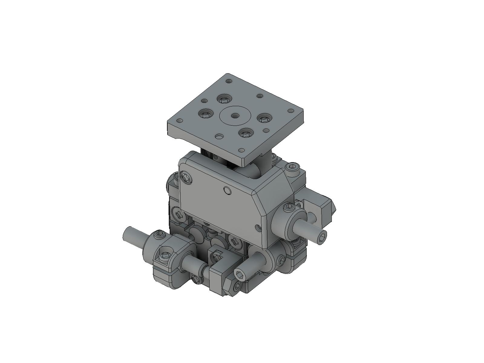Łożysko EXC 25X25mm, stalowe, stolik XYZ, śruba sześciokątna boczna, +/-3mm, gwinty M2, prawoskrętna (TSD-255SRFP)