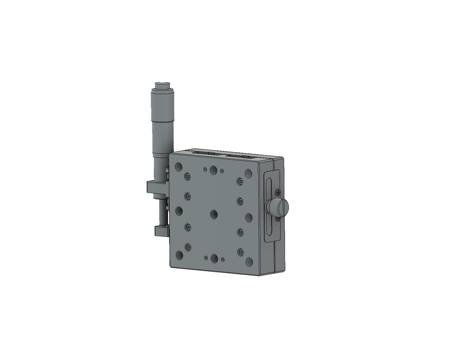 65X65mm łożysko kulkowe, aluminiowy, stolik Z (platforma/baza pionowa) z mikrometrem bocznym, +/-12.5mm, gwinty M6, prawostronny (TADC-651SRZ25-M6)