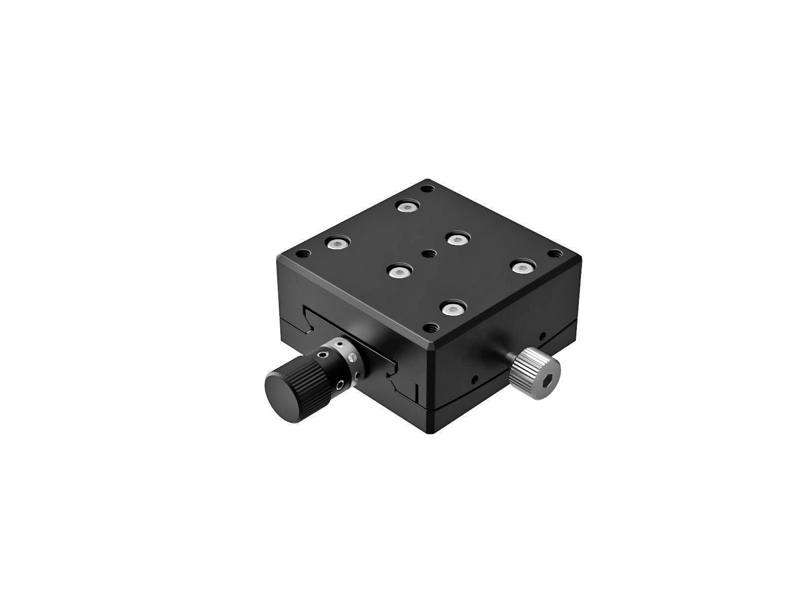 Goniometr 40X40mm, mosiężny z rowkiem V, 1-osiowy, +/-3°, wysokość osi 120mm, przekładnia ślimakowa, gwint M4 (GOHB-40A120)
