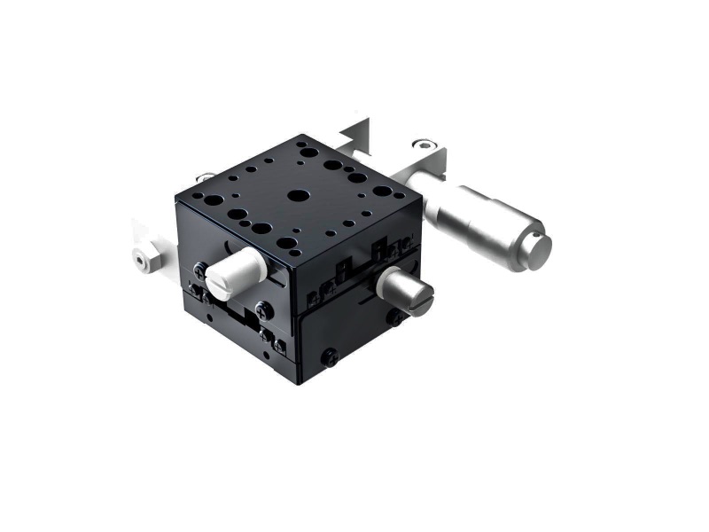Łożysko krzyżowe 40X40mm, aluminiowe, stolik XY, boczny mikrometr, +/-6.5mm, gwinty 6-32, prawoskrętny — zdjęcie produktu, nr katalogowy TAM-402SRUU