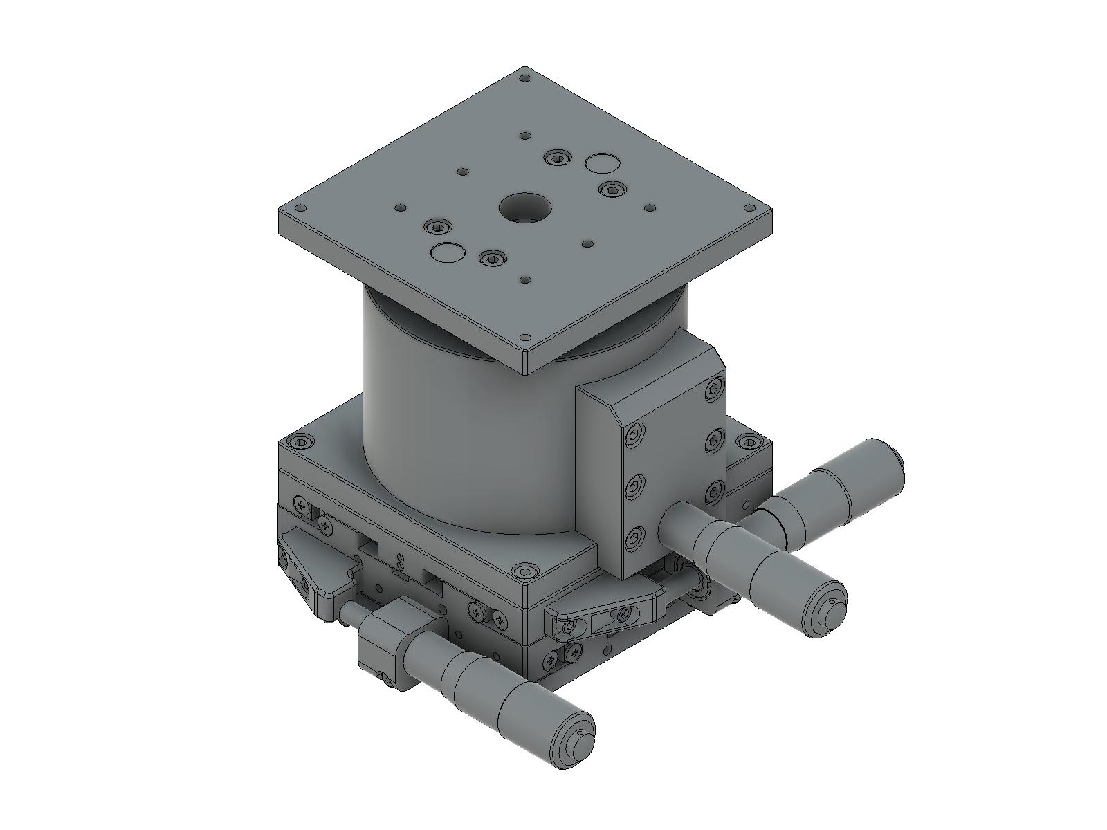 Łożysko EXC 100X100mm, stalowe, stolik XYZ, mikrometr boczny, +/-12.5mm, gwinty M4 (TSD-1005S)