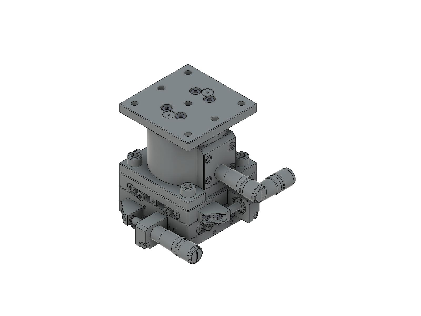 Łożysko EXC 65X65mm, kompatybilne z próżnią, ze stali nierdzewnej, stolik o osi XYZ, mikrometr boczny, +/-6.5/6.5/5.0mm, gwinty M6 (TSDS-655S-M6)