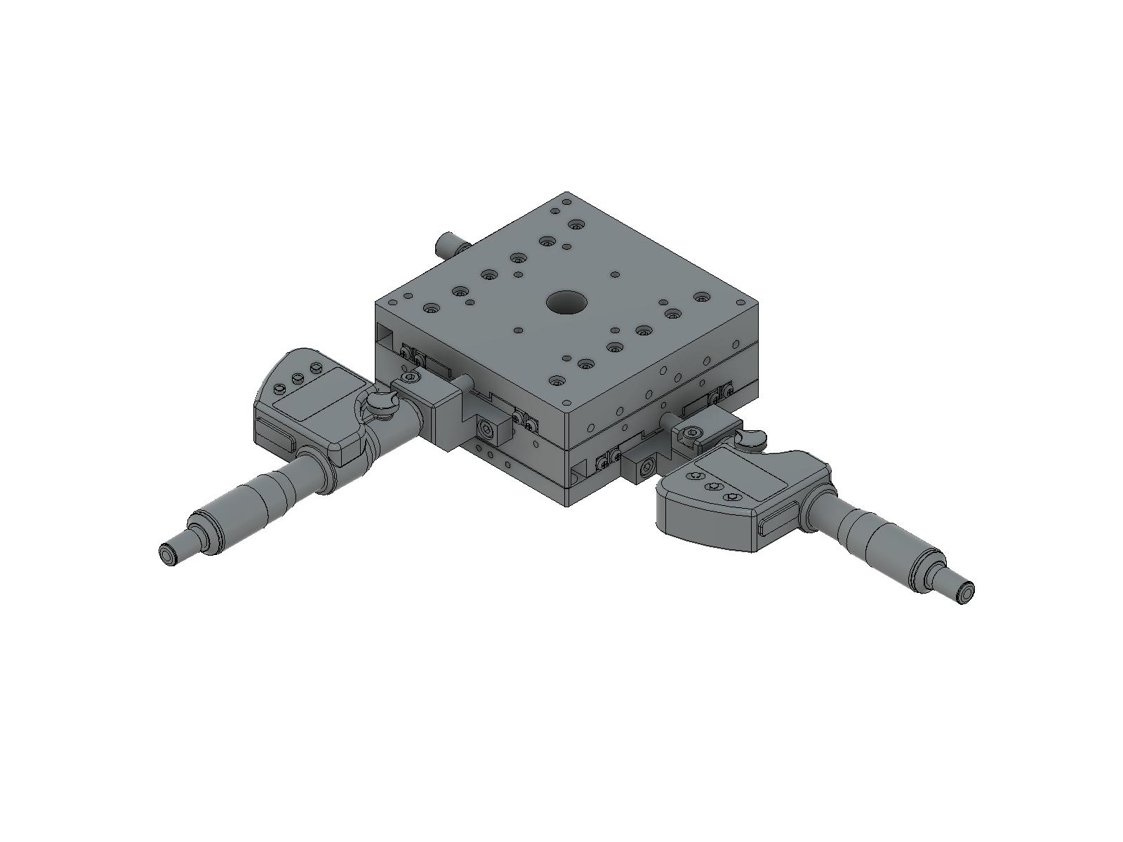 Łożysko krzyżowo-rolkowe 100X100mm, aluminiowe, stolik XY, centralny mikrometr cyfrowy, +/-12.5mm, gwinty M4 (TAM-1002CDG)