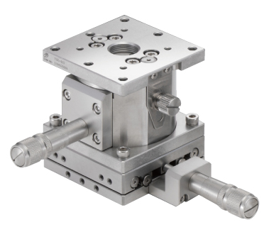 Łożysko EXC 60X60mm, kompatybilne z próżnią, stal nierdzewna, stolik osi XZ, mikrometr centralny, +/-6.5/5.0mm, gwinty M4 — zdjęcie produktu, nr katalogowy TSDS-604C