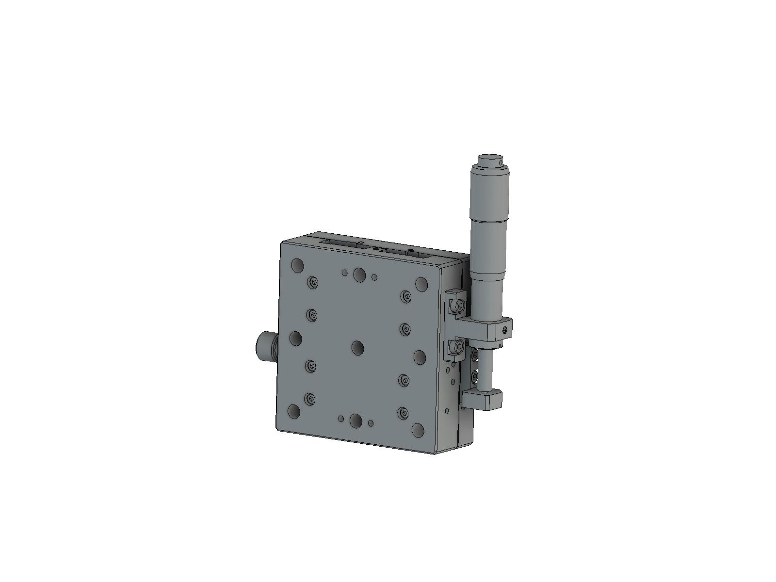 65X65mm łożysko kulkowe, aluminiowy, stolik Z (platforma/baza pionowa) z mikrometrem bocznym, +/-12.5mm, gwinty 1/4-20 — zdjęcie produktu, nr katalogowy TADC-651SZ25UU