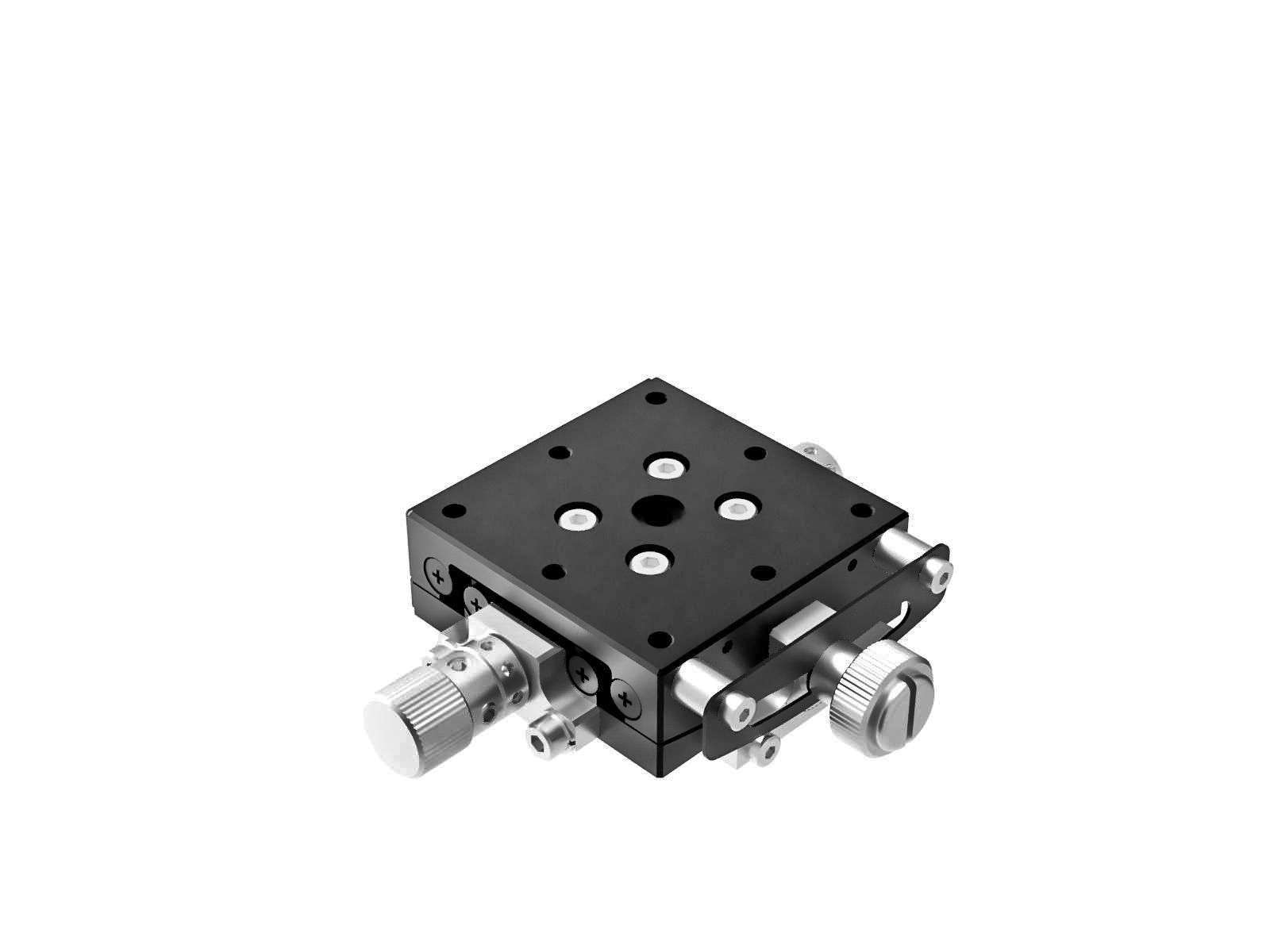 Goniometr 40X40mm, łożyska EXC, 1-osiowy, +/-6 stopni, wysokość osi 75mm, przekładnia ślimakowa, gwint 6-32 (GOHT-40A75BUU)