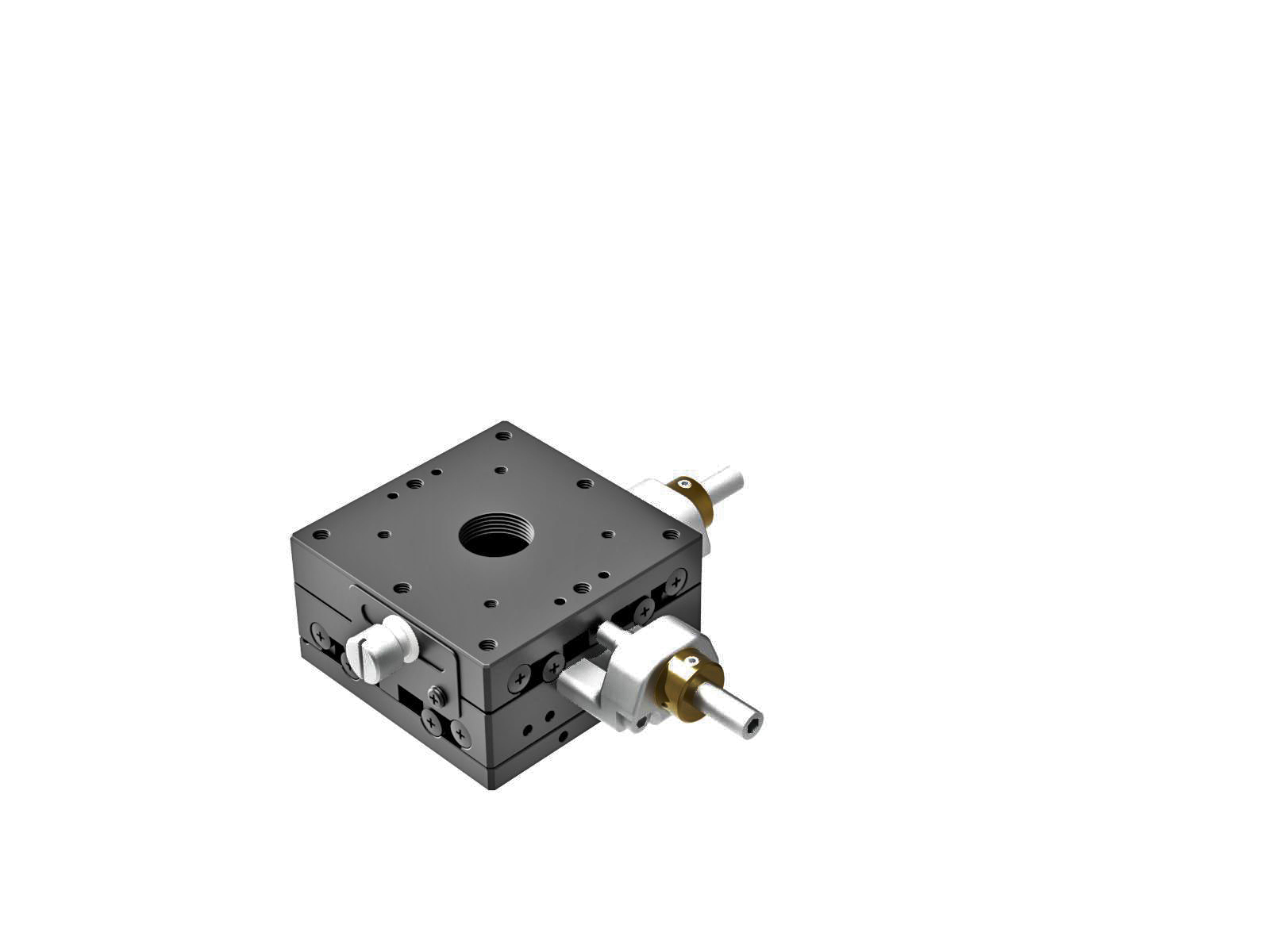 Łożysko EXC 60X60mm, stalowe, stolik XY, mikrometr centralny z śrubą sześciokątną, +/-6.5mm, gwinty M4 — zdjęcie produktu, nr katalogowy TSD-602CFP