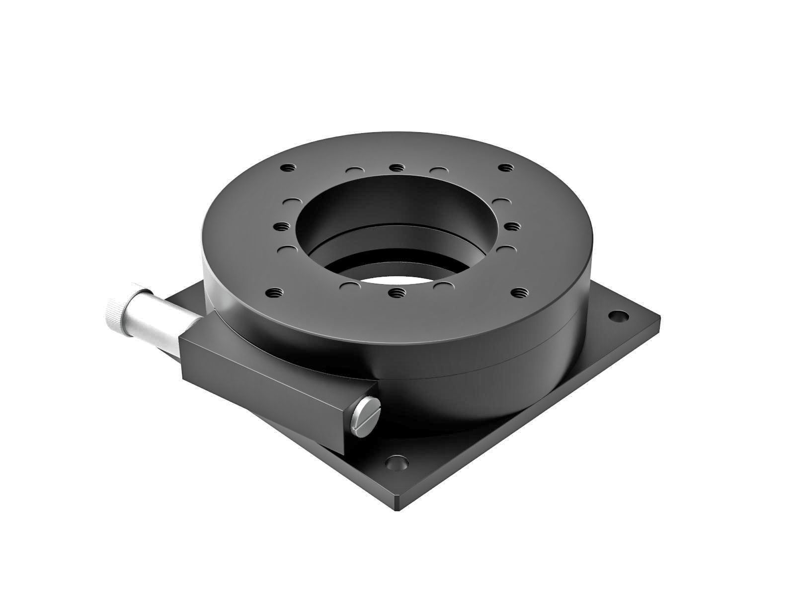 Stolik obrotowy o średnicy 120mm, aluminiowy, łożysko z powierzchnią szlifowaną, 360° obrót gruby i precyzyjny, napęd ślimakowy, gwinty 1/4-20 — zdjęcie produktu, nr katalogowy KSW-1206UU