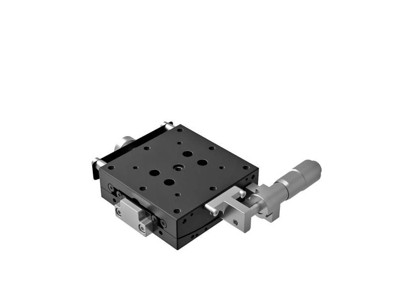 Goniometr 60X60 mm, łożyska EXC, 1 oś, +/-3 stopnie, wysokość osi 105 mm, mikrometr, gwint M4 (GOHT-60A105BMS)