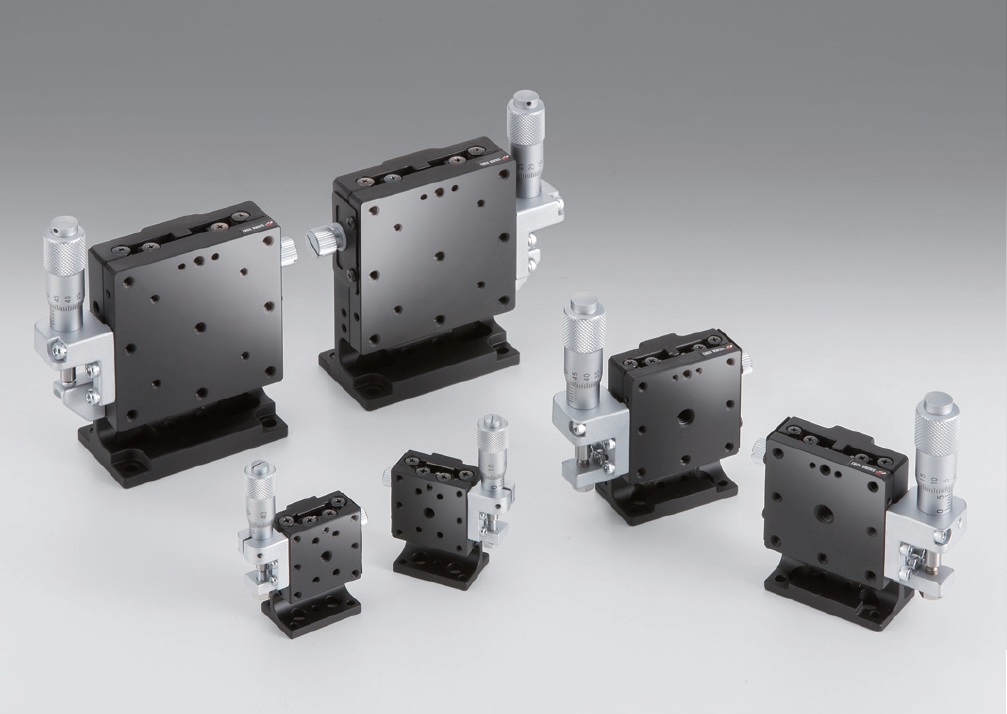 40X40mm EXC Bearing, Steel, Z-Axis Stage, (Vertical Platform/Horizontal Base) Side Differential Micrometer, +/-6.5mm, M3 Threads (TSD-403LDM)