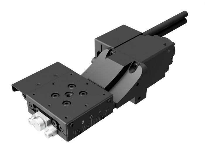 Zmotoryzowany goniometr z przedłużonym prowadzeniem osi α - silnik krokowy 2-fazowy (OSMS(RE)-40A75-INCH-M2)