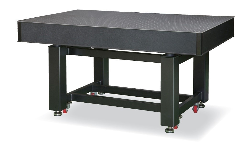 Blat i rama stołu optycznego 8'x4', 36" H, stały poziom, izolacja elastomerowa, otwór centralny 75mm, gwint 1/4-20. (OSDVIO-R-2412CE-300t(900H))