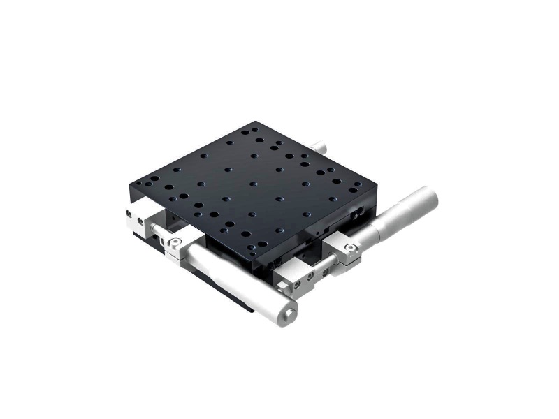Łożysko krzyżowo-rolkowe 120X120mm, aluminiowe, stolik XY, mikrometr boczny, +/-20mm, gwinty 1/4-20 — zdjęcie produktu, nr katalogowy TAM-1202SUU