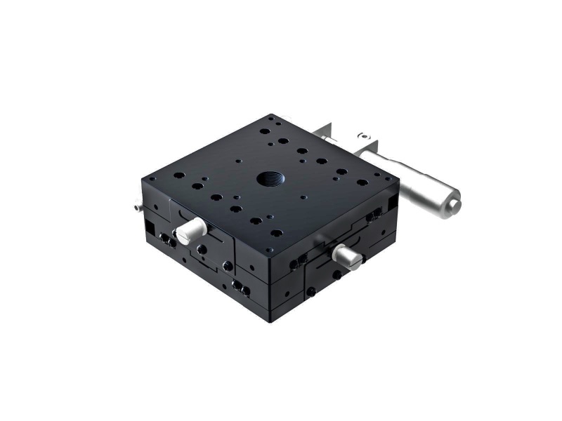 Łożysko krzyżowo-rolkowe 100X100mm, aluminiowe, stolik XY, boczny mikrometr, +/-12.5mm, gwinty M4, prawoskrętne (TAM-1002SR)