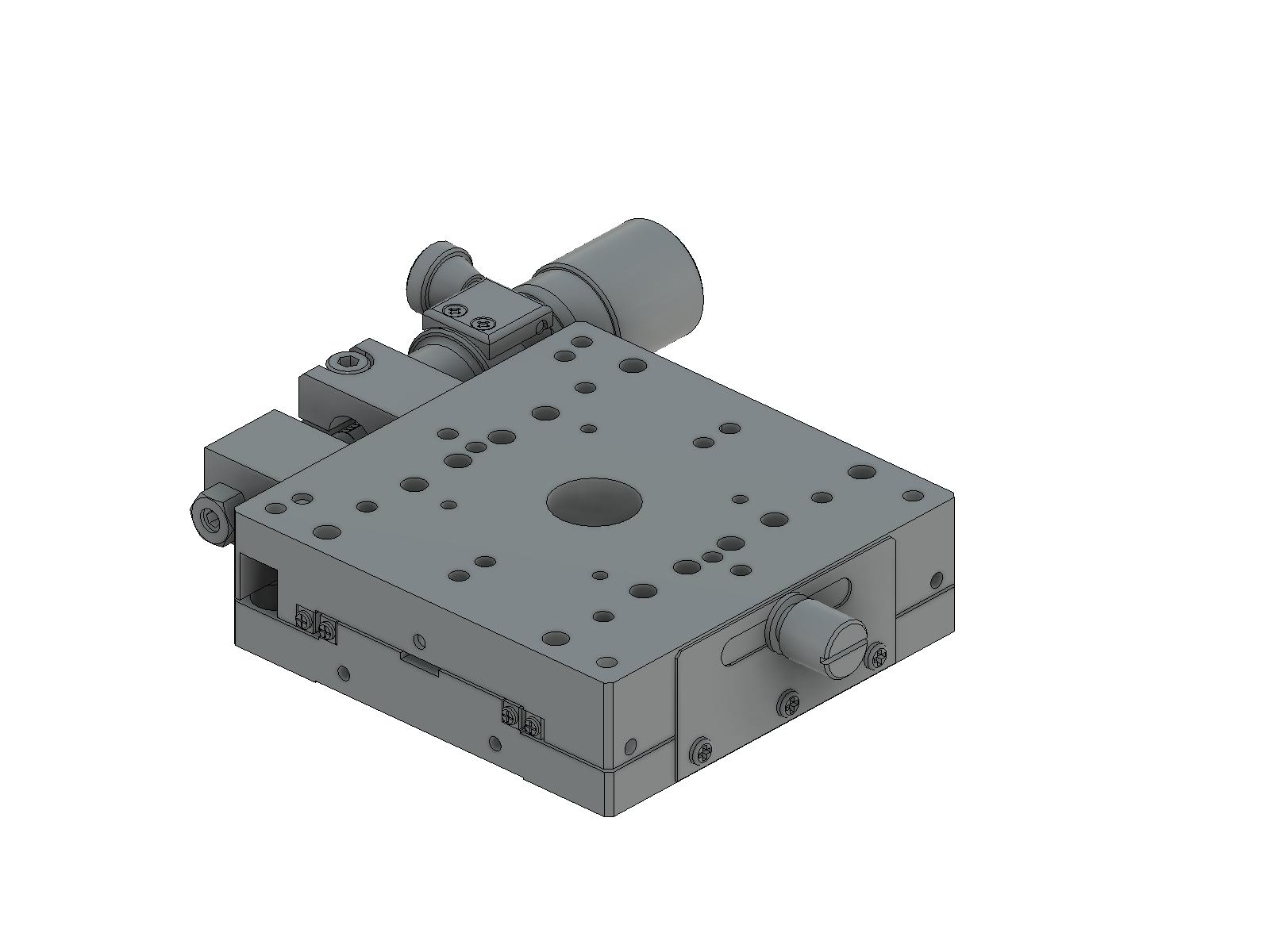 Łożysko krzyżowo-rolkowe 80X80mm, aluminiowe, stolik osi X, boczny mikrometr śrubowy sub-mikronowy, +/-7.5mm, gwinty M4, prawoskrętne (TAM-801SRWP)