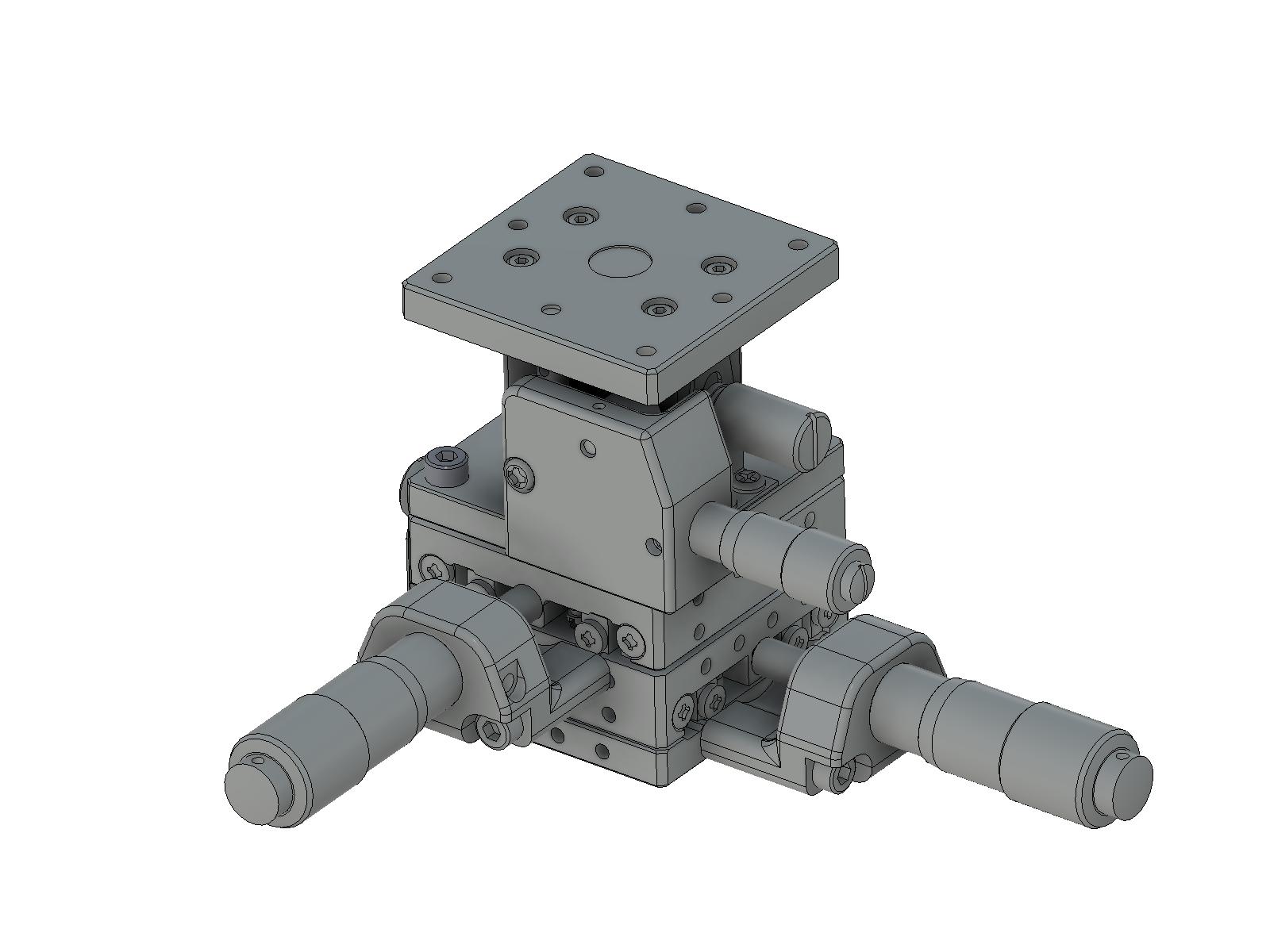 Łożysko EXC 40X40mm, stalowe, stolik XYZ, mikrometr centralny, +/-6.5/6.5/3.0mm, gwinty M3 — zdjęcie produktu, nr katalogowy TSD-405C