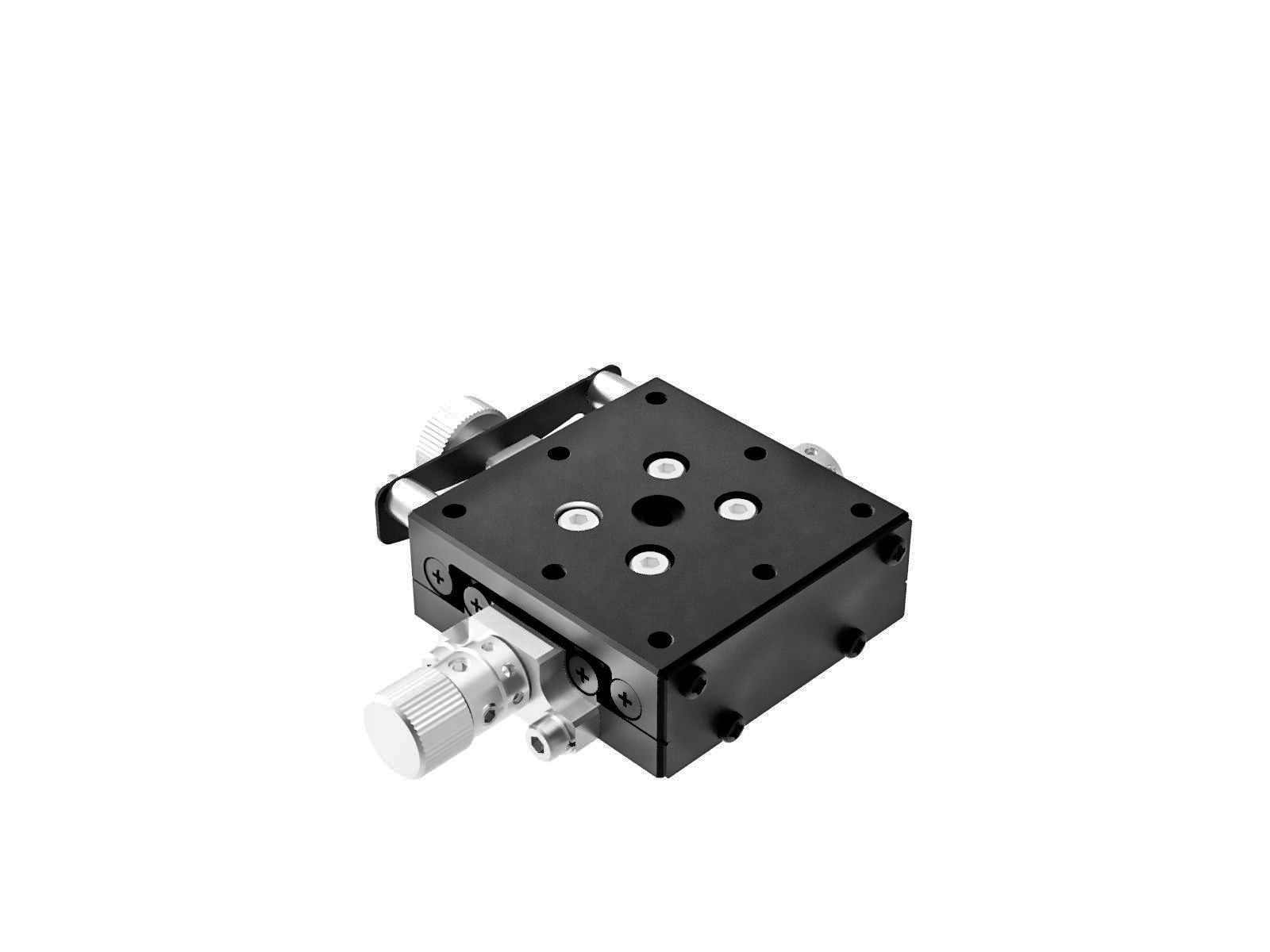 Goniometr 40X40mm, łożyska EXC, 1-osiowy, +/-8 stopni, wysokość osi 60mm, praworęczny, przekładnia ślimakowa, gwint 6-32 (GOHT-40A60BRUU)