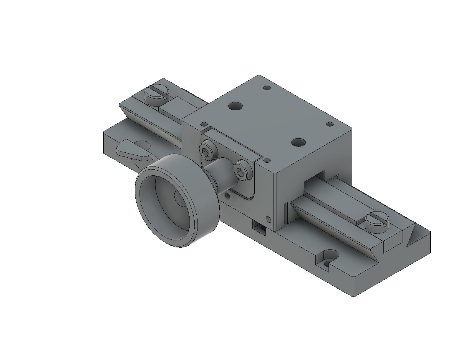 Prowadnica jaskółczy ogon 25X30mm, mosiężne, stolik osi X, napęd zębatkowy, +/-25mm, gwinty M2 (TAR-25801)