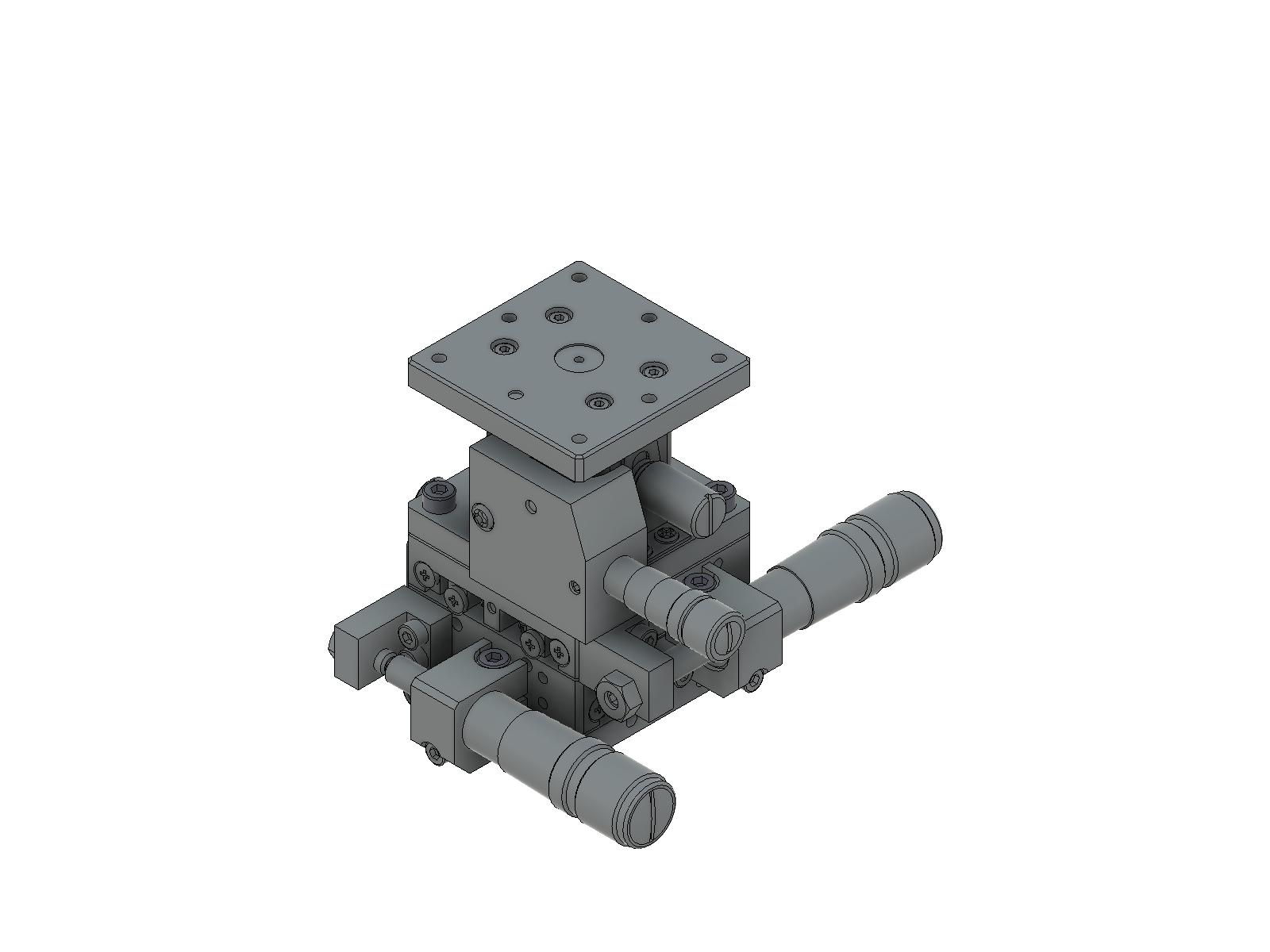 Łożysko EXC 40X40mm, kompatybilne z próżnią, stal nierdzewna, stolik XYZ, mikrometr boczny, +/-6.5/6.5/3.0mm, gwinty 6-32 (TSDS-405SUU)