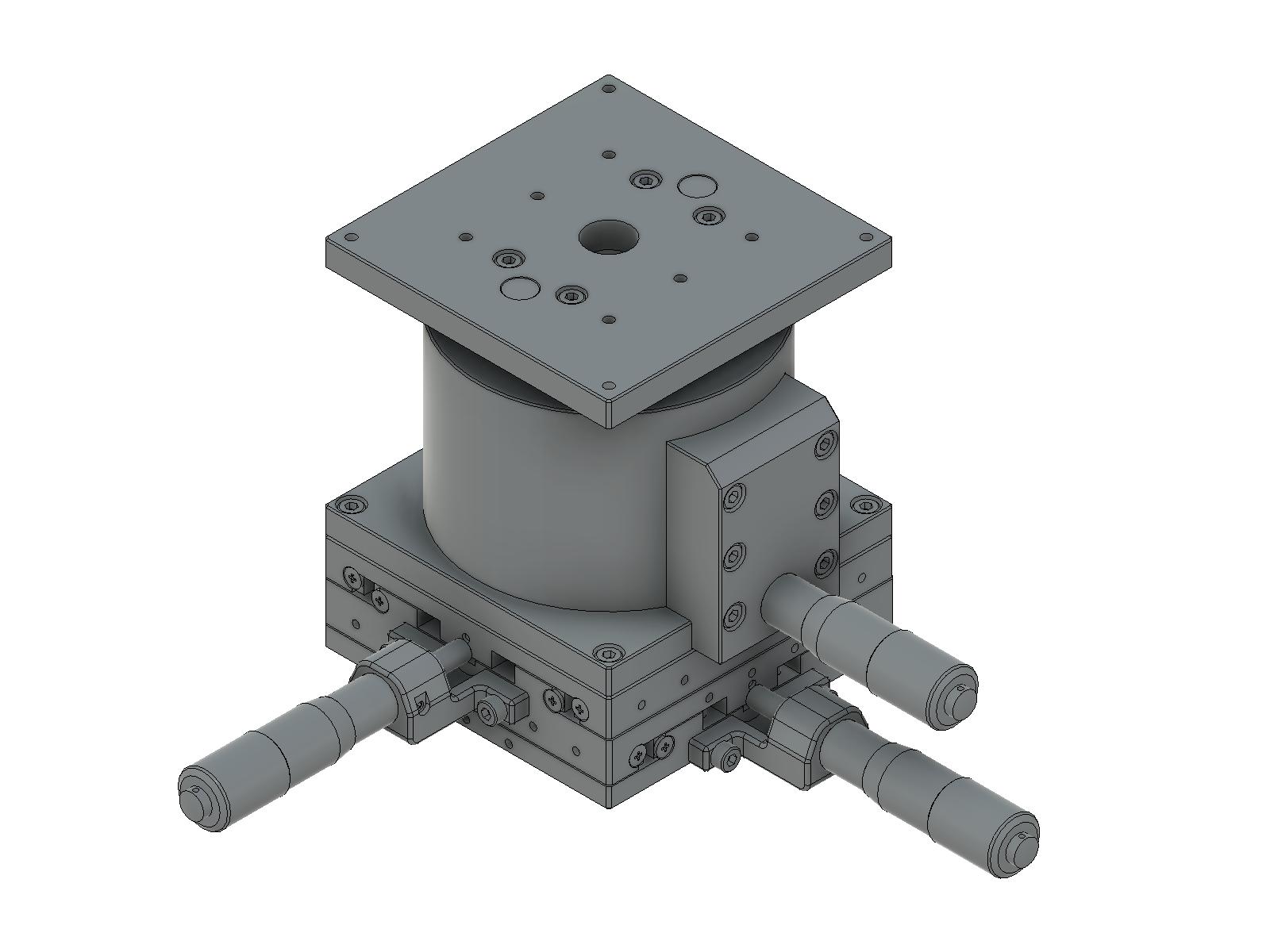 Łożysko EXC 100X100mm, stalowe, stolik XYZ, mikrometr centralny, +/-12.5mm, gwinty M4 (TSD-1005C)