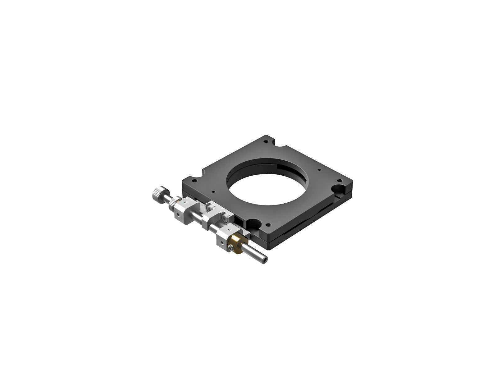 Stolik obrotowy z łożyskiem EXC, stalowy, kwadrat 60x60mm, precyzyjna regulacja +/-10°, napęd śrubowy sześciokątny, gwinty M4 (KSPT-606MHFP)