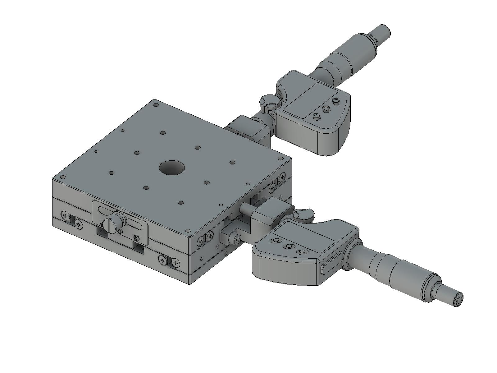 Łożysko EXC 100X100mm, stalowe, stolik XY, centralny mikrometr cyfrowy, +/-12.5mm, gwinty M4 (TSD-1002CDG)
