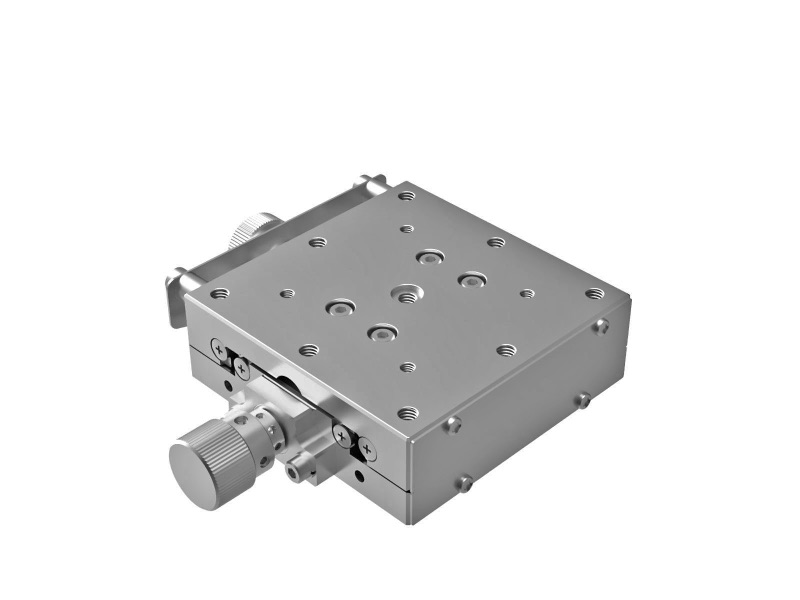 Goniometr 60x60mm z powłoką niklową, łożyska EXC, 1-osiowy, +/-10°, wysokość osi 85mm, prawoskrętny, napęd ślimakowy, gwinty M4 (GOHT-60A85R)