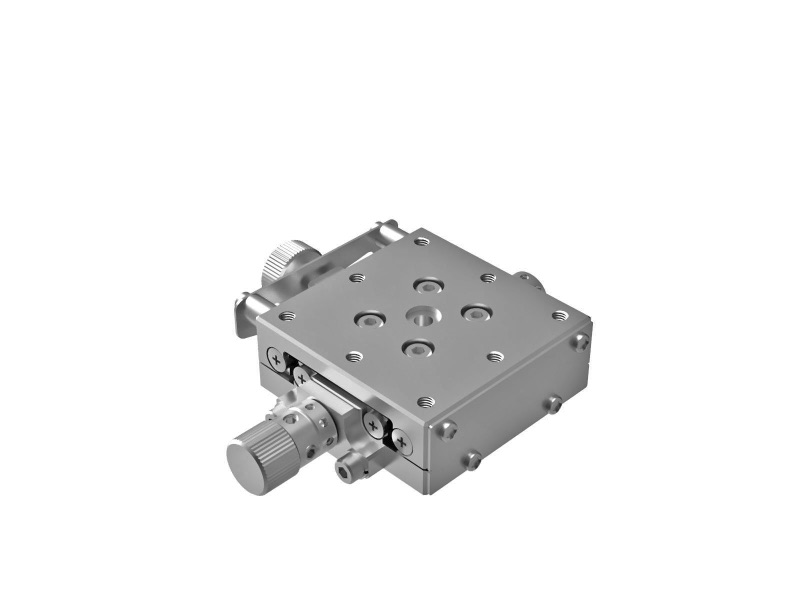 Goniometr 40X40mm z niklowanym wykończeniem, łożyska EXC, 1-osiowy, +/-8°, wysokość osi 60mm, praworęczny, przekładnia ślimakowa, gwint M3 (GOHT-40A60R)