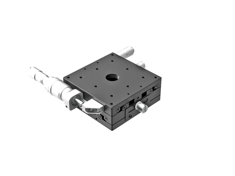 Łożysko EXC 80X80mm, stalowe, stolik XY, boczny mikrometr różnicowy, +/-12.5mm, gwinty M4, prawoskrętne (TSD-802SRDM)