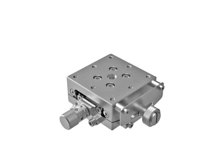 Goniometr 40X40mm z niklowanym wykończeniem, łożyska EXC, 1-osiowy, +/-10°, wysokość osi 40mm, przekładnia ślimakowa, gwint M3 (GOHT-40A40)