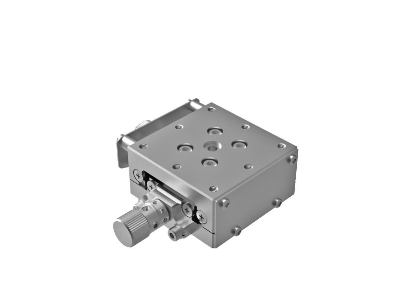 Goniometr 40X40mm z niklowanym wykończeniem, łożyska EXC, 1-osiowy, +/-10°, wysokość osi 40mm, praworęczny, przekładnia ślimakowa, gwint M3 (GOHT-40A40R)