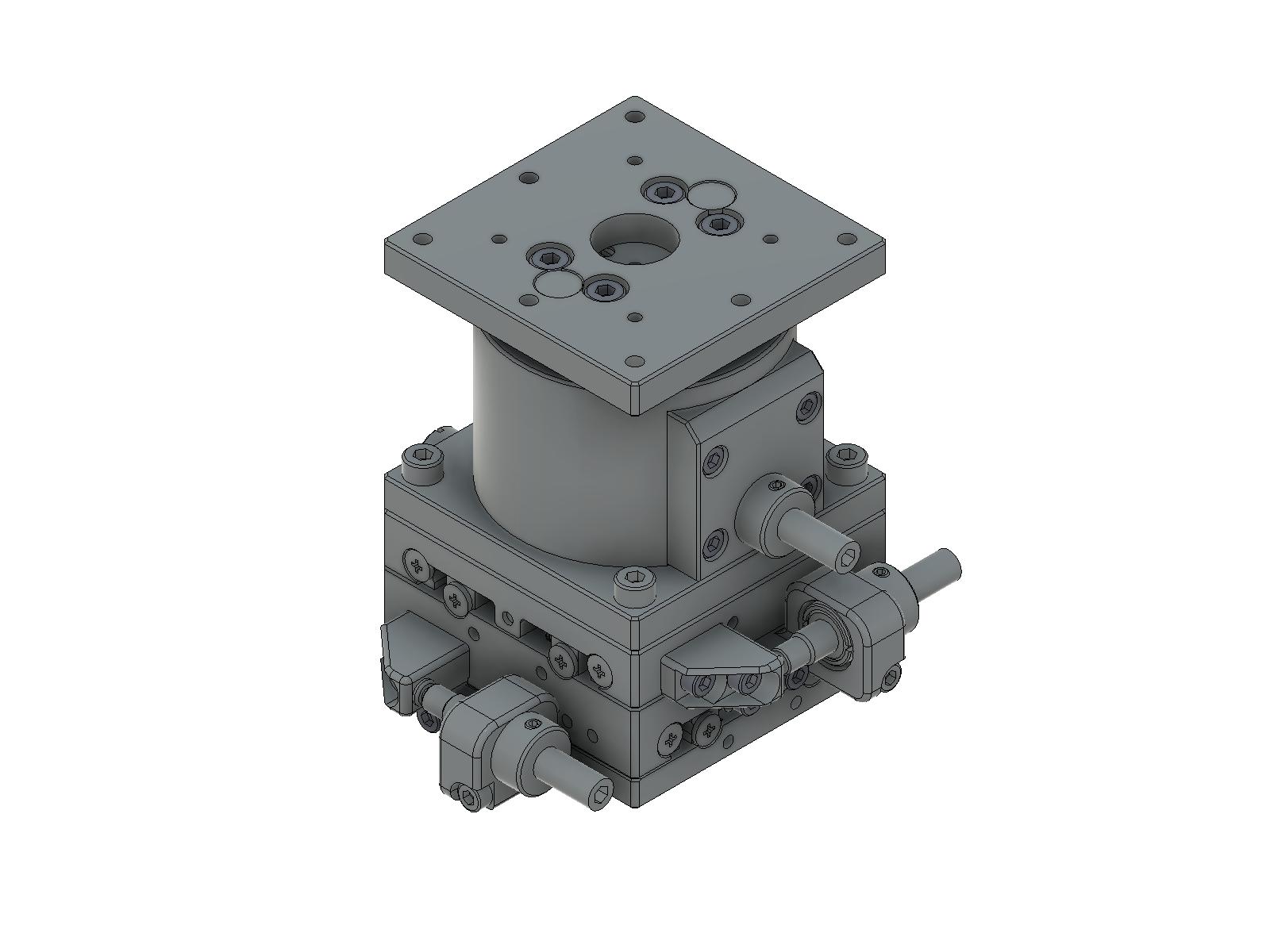 Łożysko EXC 60X60mm, stalowe, stolik XYZ, śruba sześciokątna boczna, +/-6.5/6.5/5.0mm, gwinty M4 (TSD-605SFP)