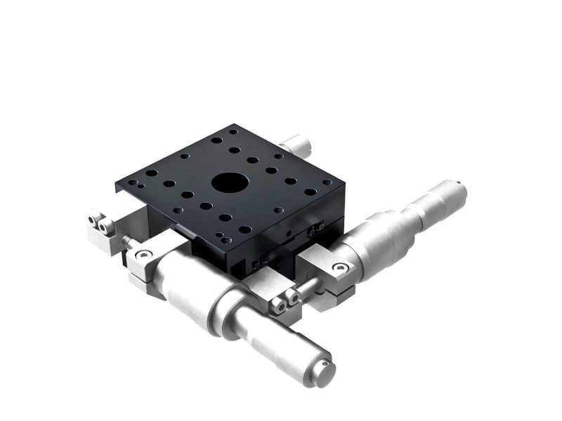 Łożysko krzyżowo-rolkowe 60X60mm, aluminiowe, stolik XY, mikrometr boczny różnicowy, +/-6.5mm, gwinty M4 (TAM-602SDM)