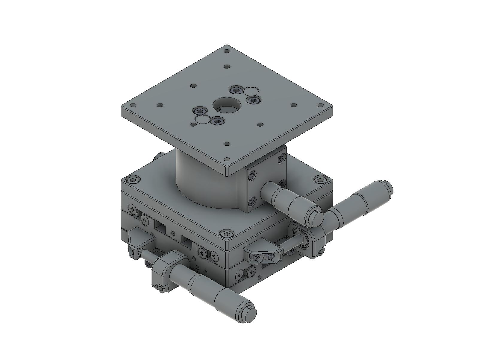 Łożysko EXC 80X80mm, stalowe, stolik XYZ, mikrometr boczny, +/-12.5/5.0mm, gwinty M4 — zdjęcie produktu, nr katalogowy TSD-805S