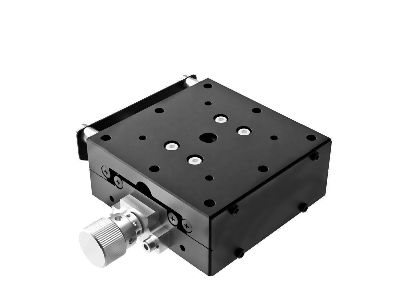 Goniometr 60x60mm, łożyska EXC, 1-osiowy, +/-20°, wysokość osi 35mm, prawoskrętny, napęd ślimakowy, gwinty M4 (GOHT-60A35BR)