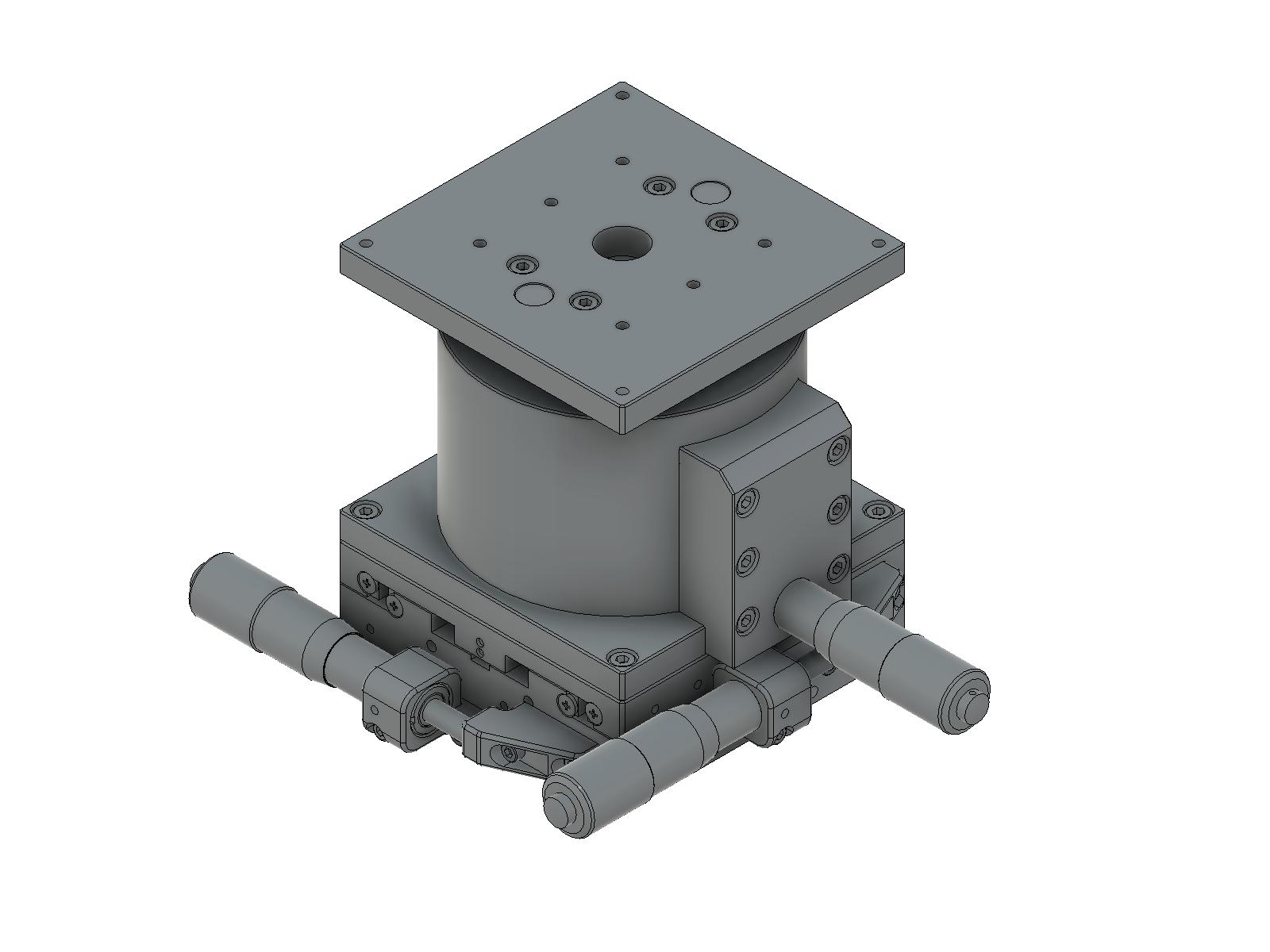 Łożysko EXC 100X100mm, stalowe, stolik XYZ, mikrometr boczny, +/-12.5mm, gwinty M4, prawoskrętny (TSD-1005SR)