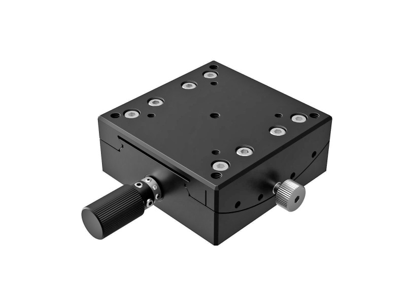 Goniometr 60X60mm, mosiężny z rowkiem V, 1-osiowy, +/-11°, wysokość osi 35mm, praworęczny, przekładnia ślimakowa, gwint M4 (GOHB-60A35)