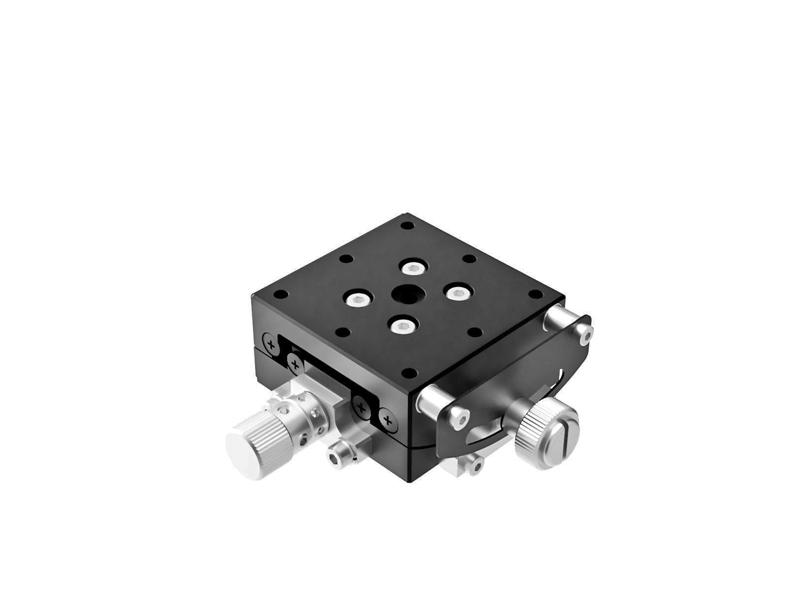 Goniometr 40X40mm, łożyska EXC, 1-osiowy, +/-20 stopni, wysokość osi 20mm, przekładnia ślimakowa, gwint 6-32 (GOHT-40A20BUU)