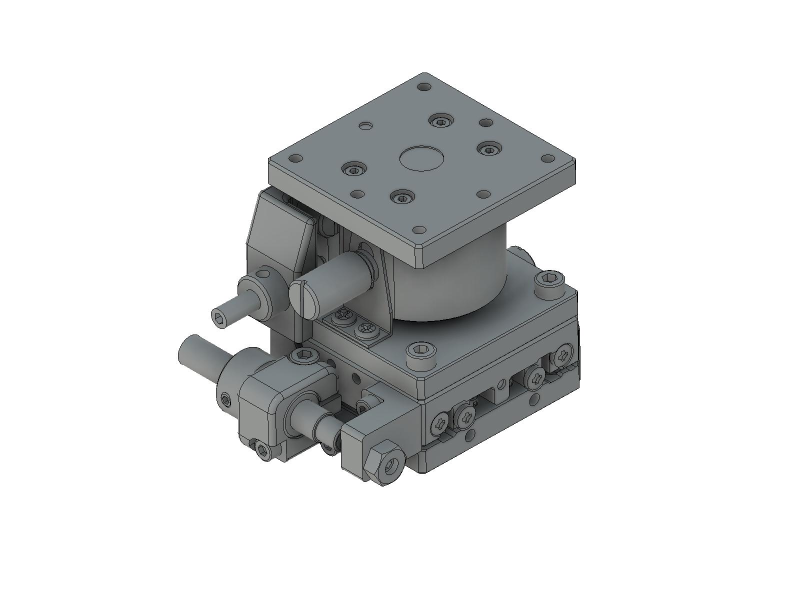 Łożysko EXC 40X40mm, stalowe, stolik osi XZ, boczna śruba sześciokątna, +/-6.5/3.0mm, gwinty M3, prawoskrętne — zdjęcie produktu, nr katalogowy TSD-404SRFP