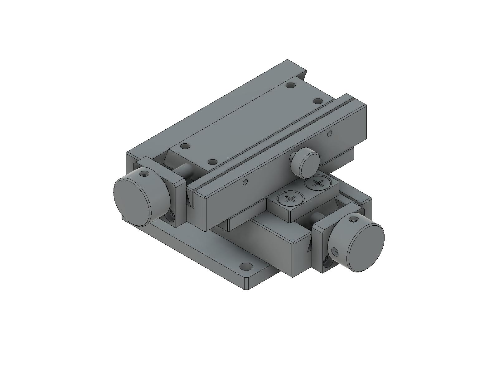 Prowadnica jaskółczy ogon 18X60mm, mosiężne, stolik XY, śruba prowadząca centralna, +/-7.5mm, gwinty M4 (TAS-20602R)